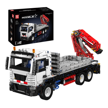 KIT DE BLOCOS DE MONTAR CAMINHÃO COM GUINDASTE CONTROLE REMOTO E BLUETOOTH TRUCK MOUNTED CRANE 2530 PEÇAS MOULD KING 17063